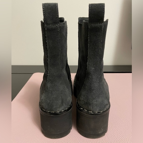 Vince Camuto Grey Suede Combat Boots - Picture 2 of 3